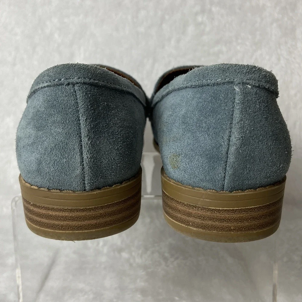 Blue Suede Shoes Mocs Loafers Womens 5.5 Leather Uppers Casual Career Flats Shoe